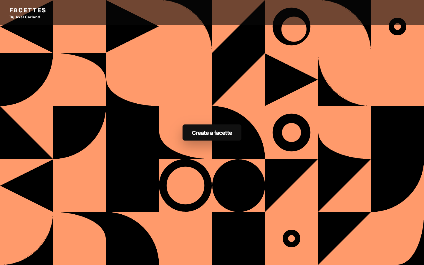 Facettes website: landing screen